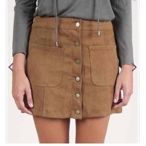 Brown suede skirt